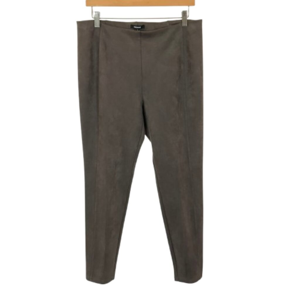 NWT Womens Size Large Premise Gray Faux Suede Stretch Leggings NEW